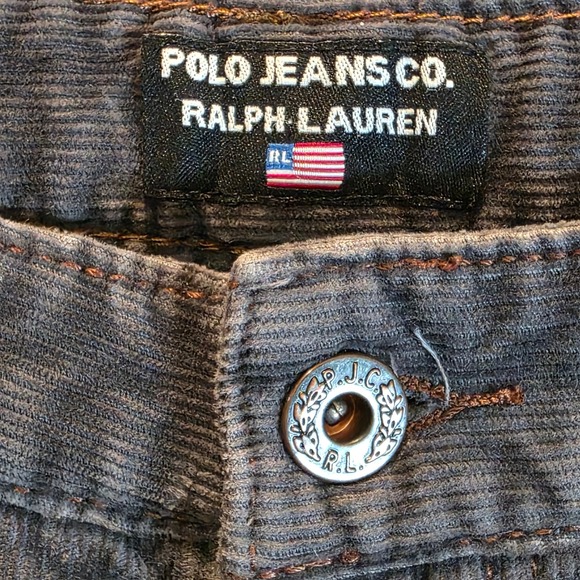 Polo Jeans Co Ralph Lauren Corduroy Pants Womens 12 x 32 Dark Gray Boot Mid-Rise - Picture 7 of 11